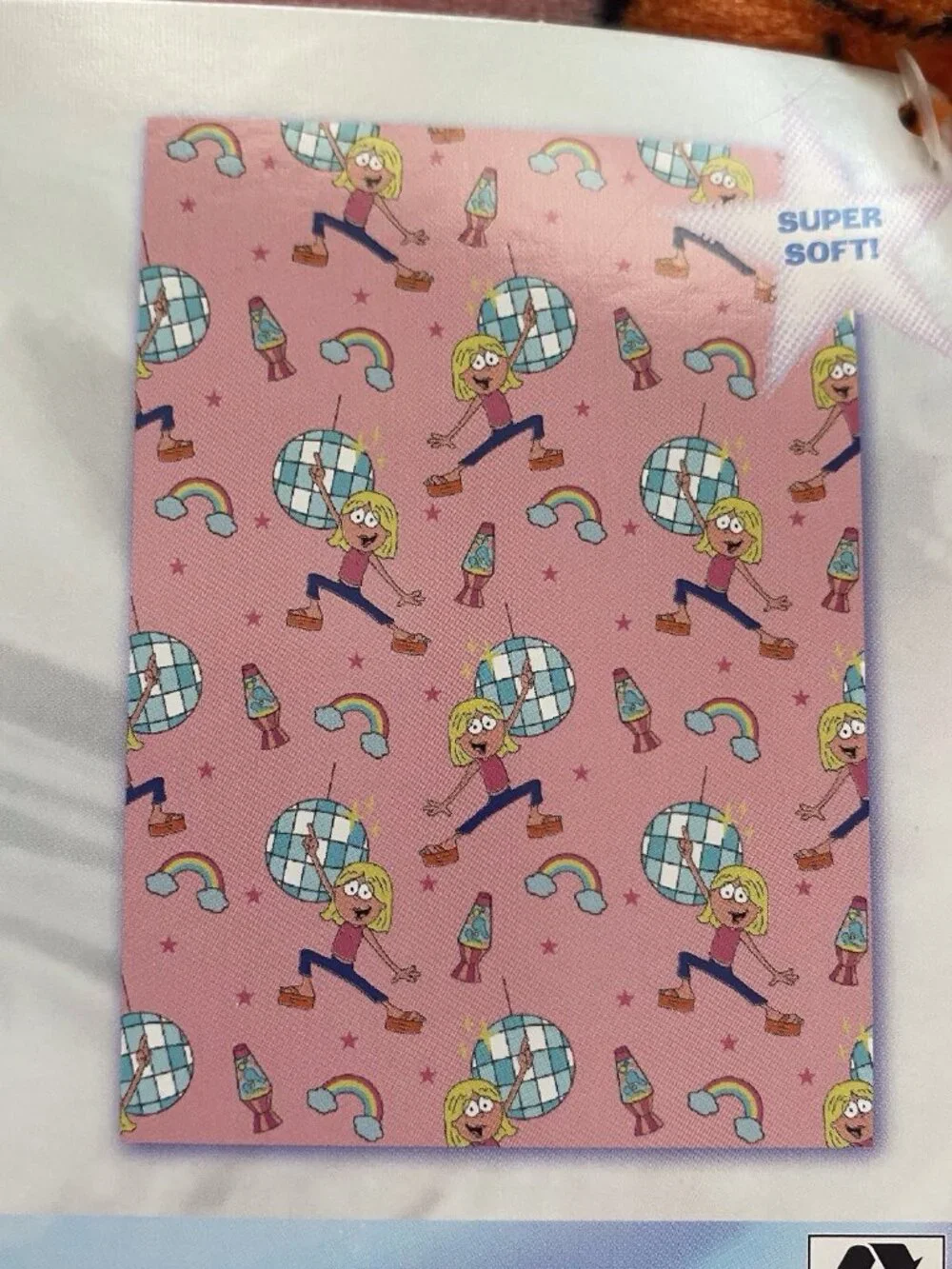 Disney Throwback Lizzie McGuire Disco Ball Pink Soft Throw Blanket 50” X 70” NEW